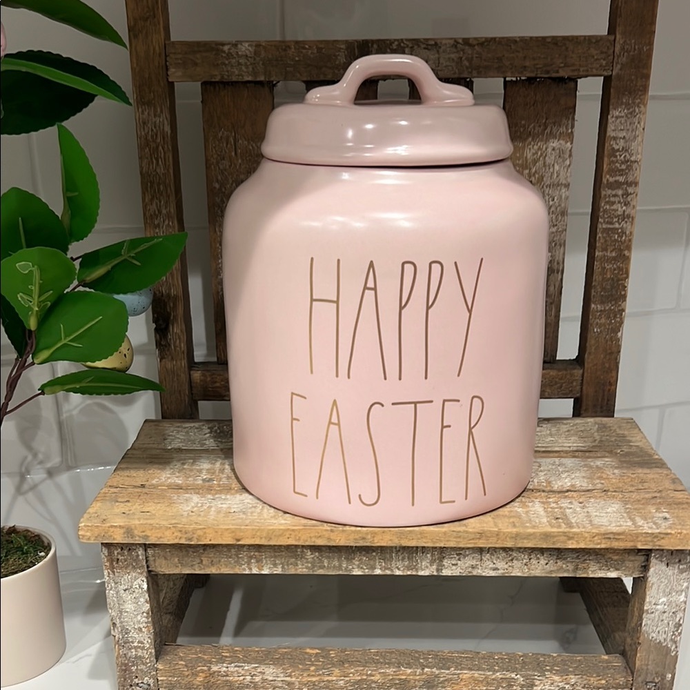 Rae Dunn Pink Happy Easter Canister